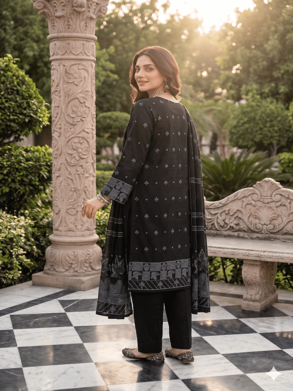 Jacquard Brosha Lawn 3 Piece Suit Unstitched