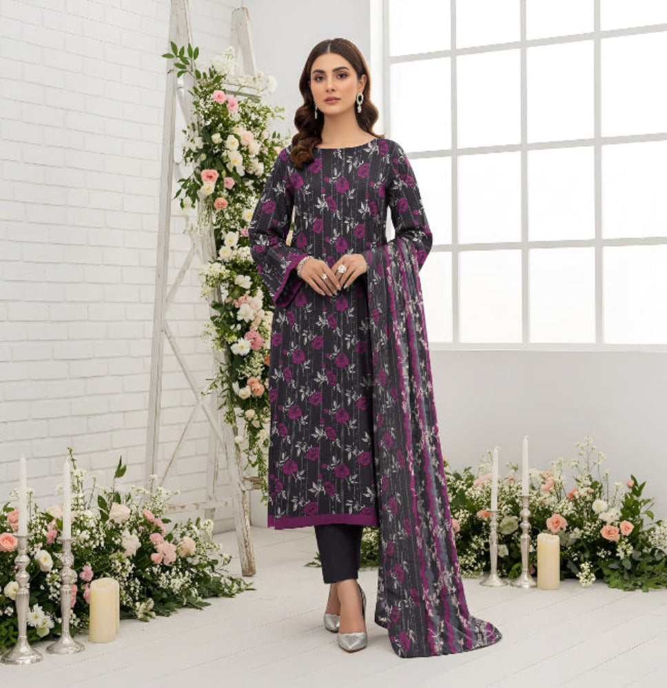 Unstitched Printed Lawn 3 Piece