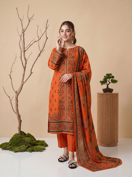 Unstitched Printed Lawn 3 Piece