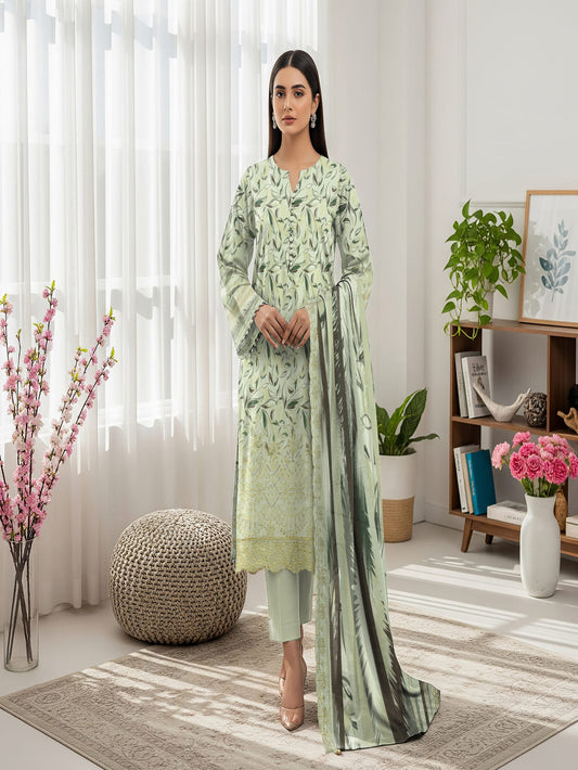Unstitched Printed Lawn 3 Piecee