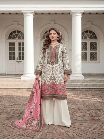 Unstitched Printed Lawn 3 Piece Suit
