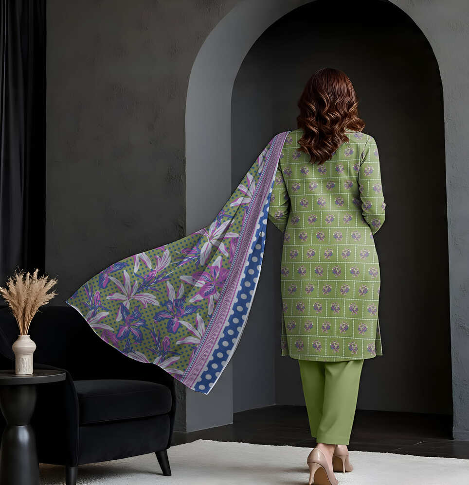Unstitched Printed Lawn 3 Piece