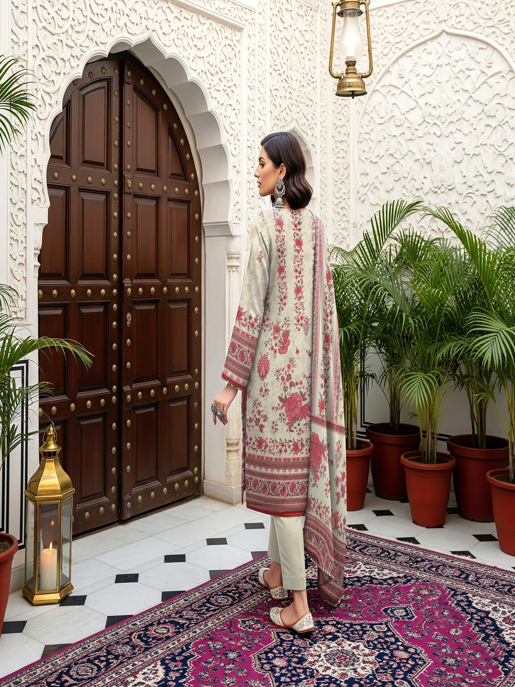 Unstitched Printed Lawn 3 Piece