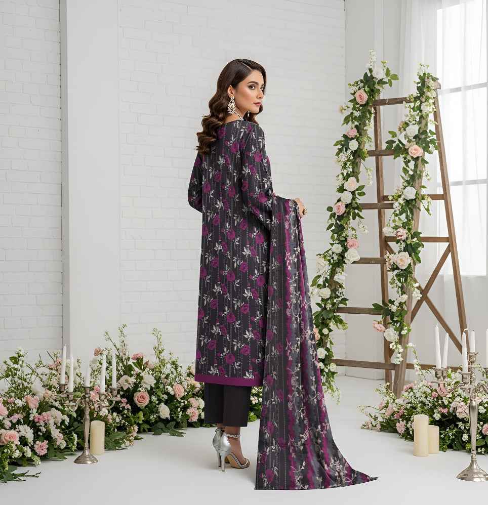Unstitched Printed Lawn 3 Piece