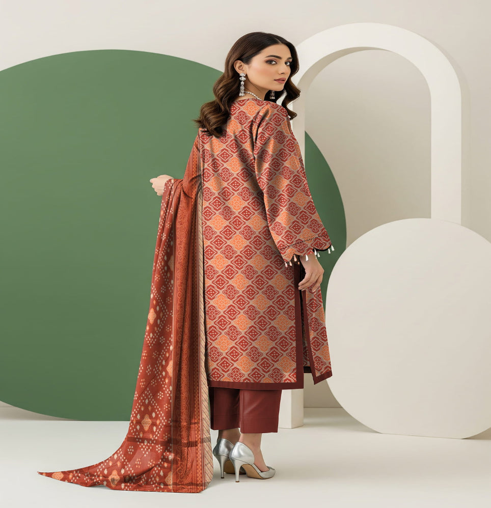 Unstitched Printed Lawn 3 Piece