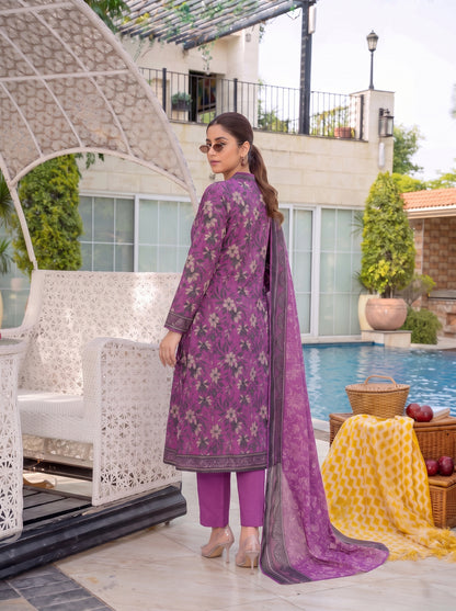 Unstitched Printed Lawn 3 Piece