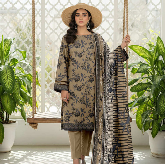 Unstitched Printed Linen Wool 3 Piece