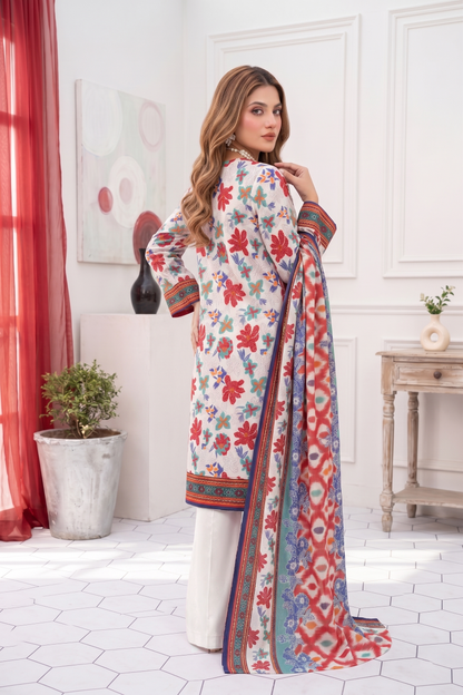 Unstitched Printed Lawn 3 Piece