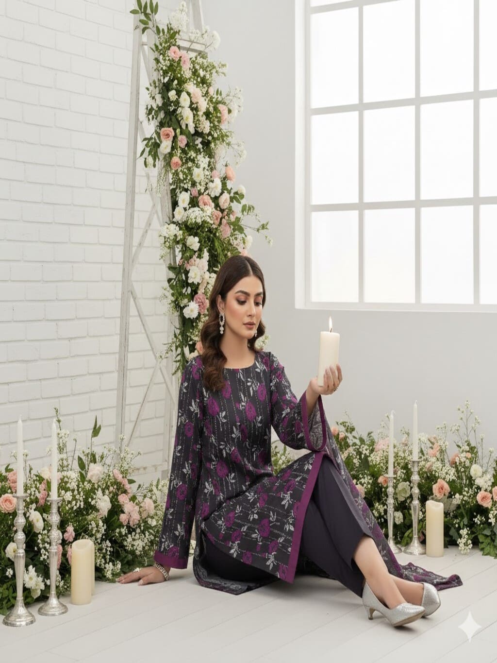 Unstitched Printed Lawn 3 Piece