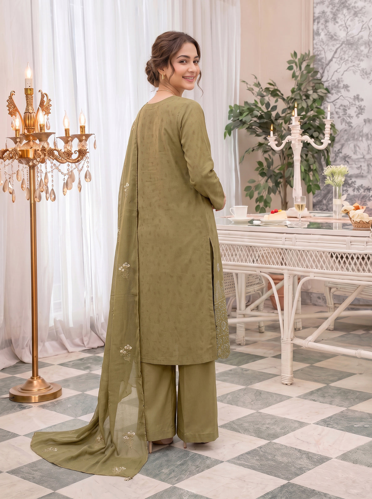 Abraj – 3 Piece Embroidered Suit