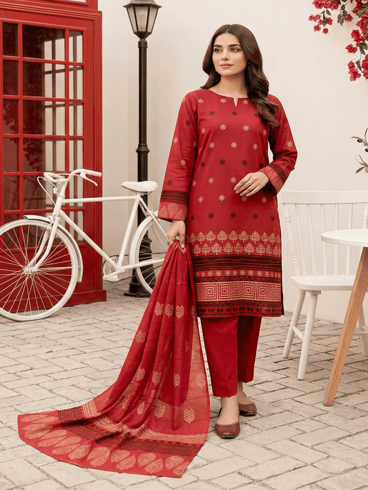 Jacquard Brosha Lawn 3 Piece Suit Unstitched