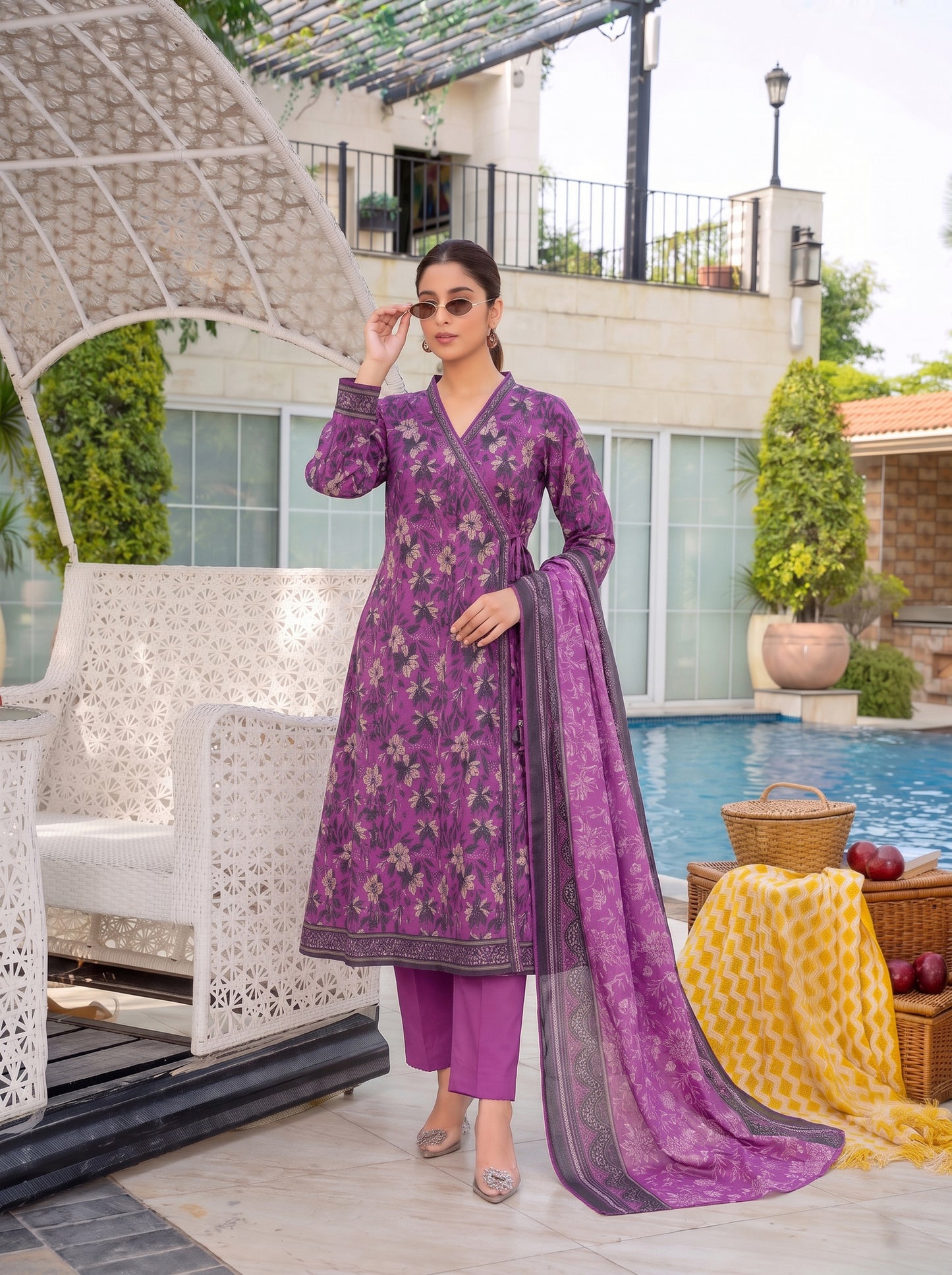 Unstitched Printed Lawn 3 Piece