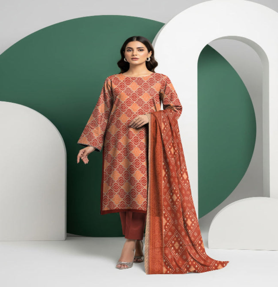 Unstitched Printed Lawn 3 Piece