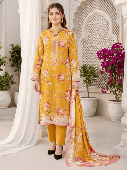 Unstitched Printed Lawn 3 Piece Suit