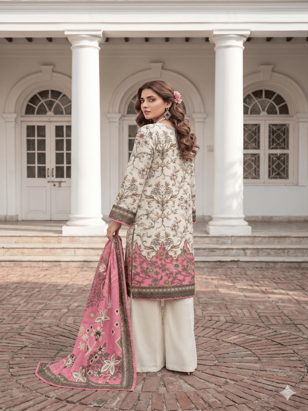 Unstitched Printed Lawn 3 Piece Suit