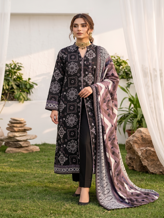 Unstitched Printed Lawn 3 Piece Suit