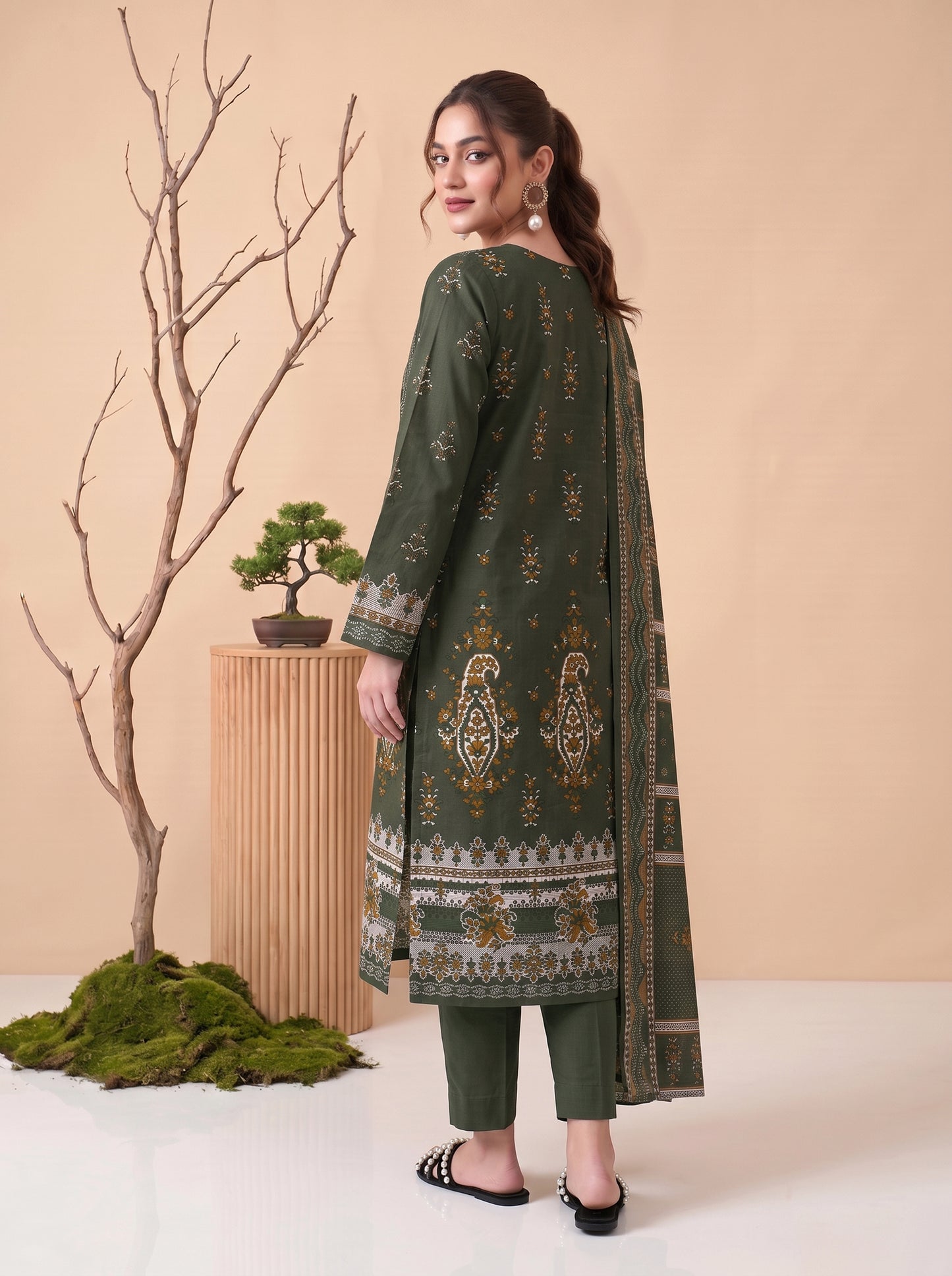 Unstitched Printed Lawn 3 Piece