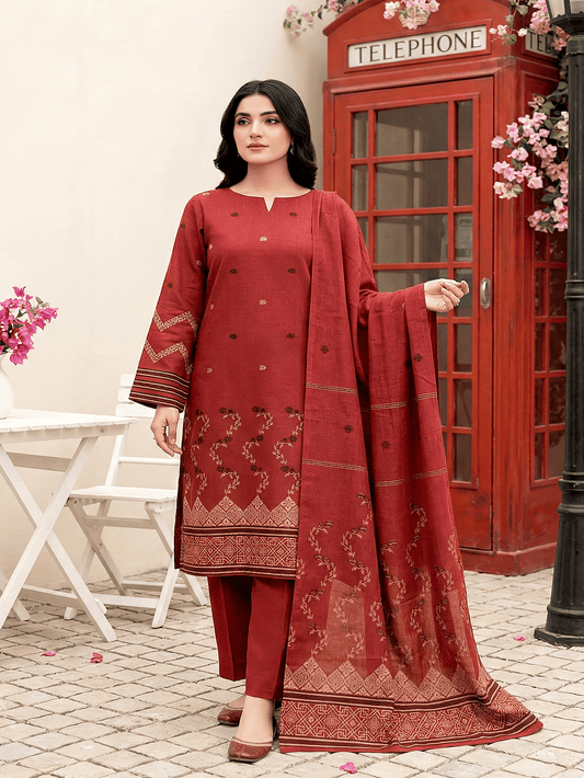 Jacquard Brosha Lawn 3 Piece Suit Unstitched