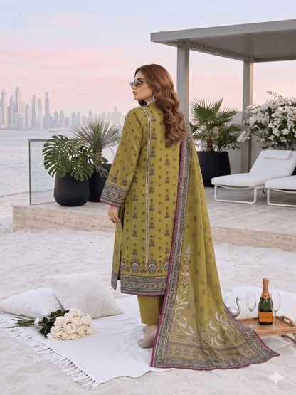 Unstitched Printed Lawn 3 Piece Suit