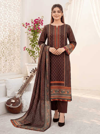 Unstitched Printed Lawn 3 Piece Suit