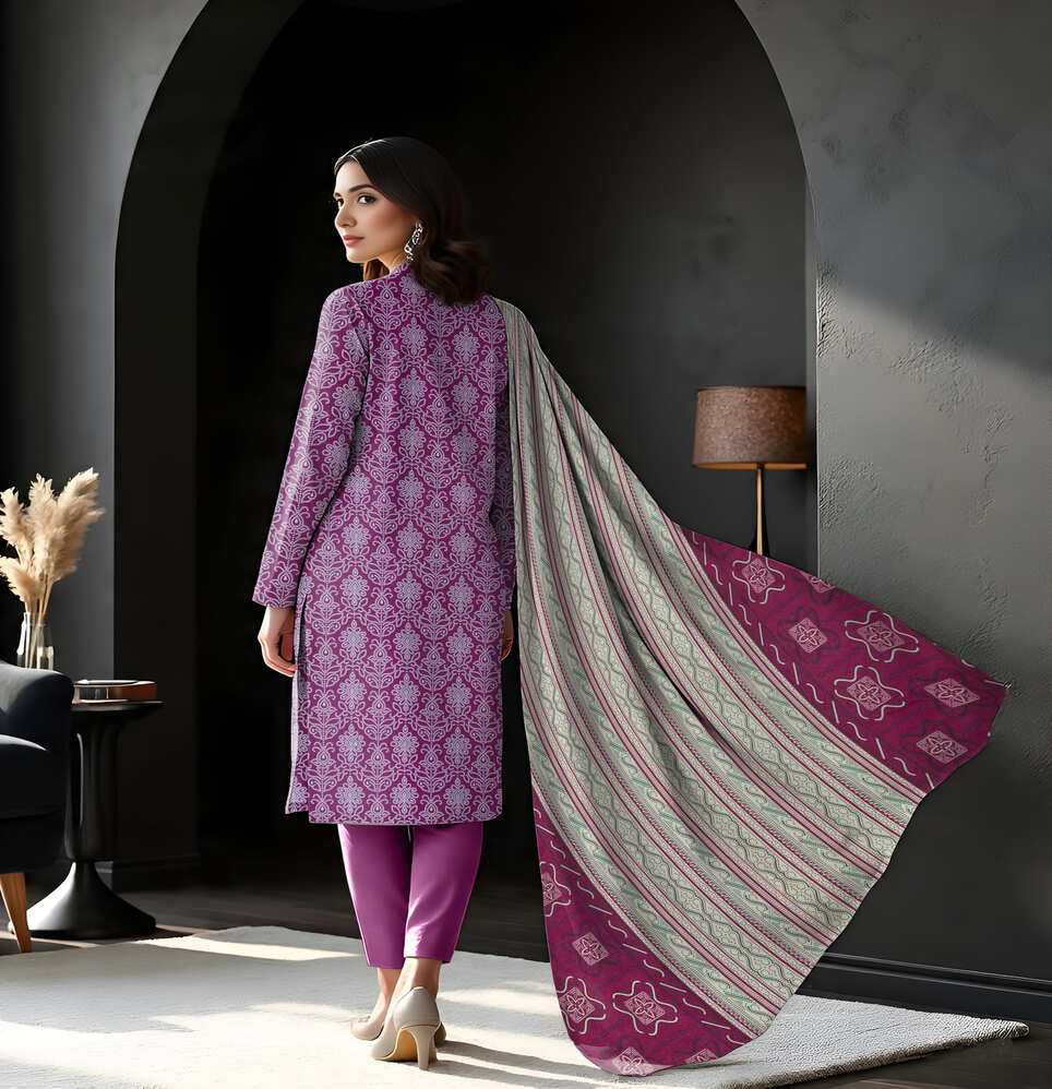 Unstitched Printed Lawn 3 Piece