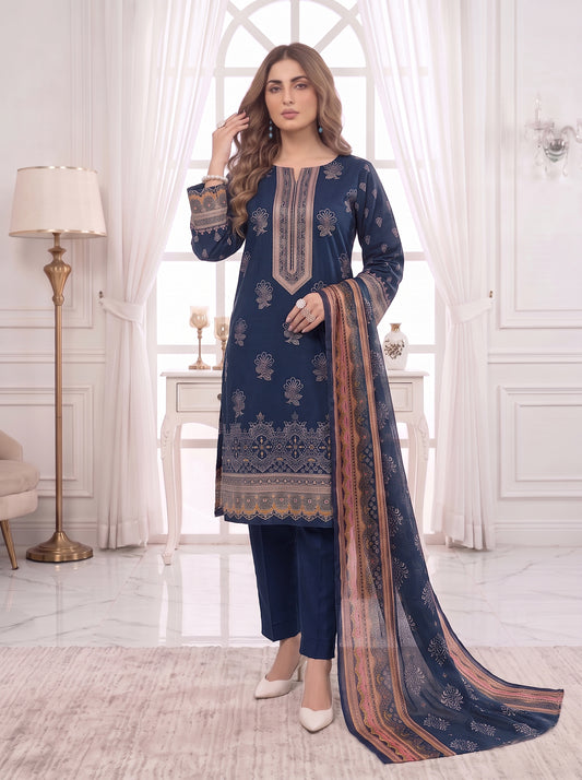 Unstitched Printed Lawn 3 Piece
