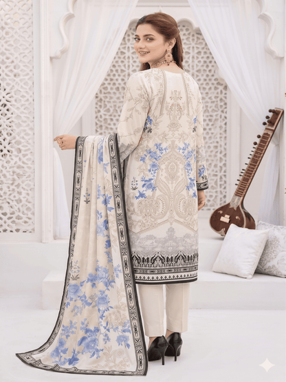 Unstitched Printed Lawn 3 Piece Suit