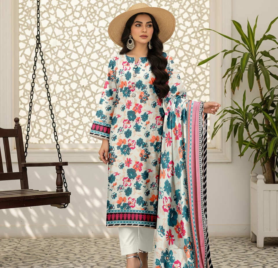 Unstitched Printed Linen Wool 3 Piece