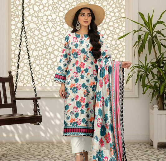 Unstitched Printed Linen Wool 3 Piece