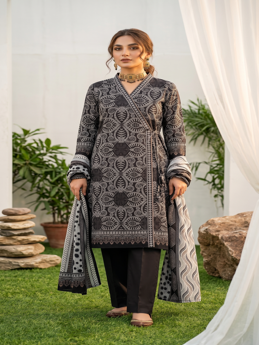 Unstitched Printed Lawn 3 Piece Suit