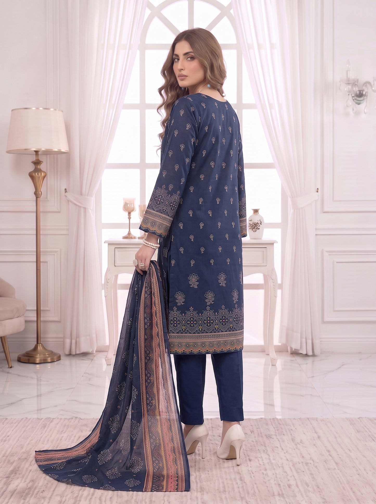 Unstitched Printed Lawn 3 Piece