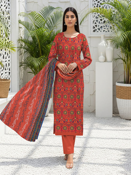 Unstitched Printed Lawn 3 Piece