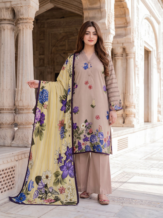 Gul-e-Saher – 3 Piece Printed Lawn Suit