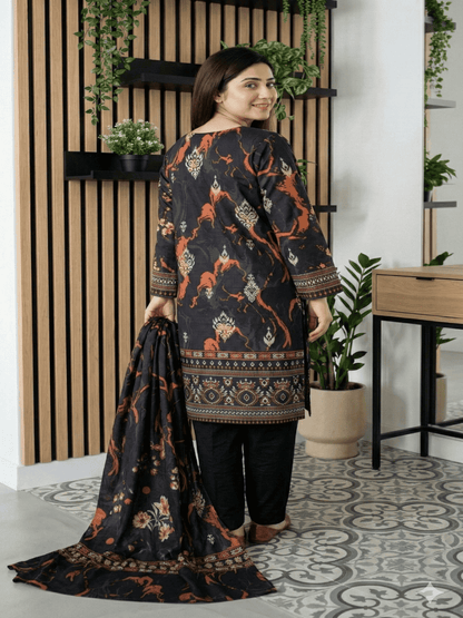 Unstitched Digital Printed Lawn 3 Piece