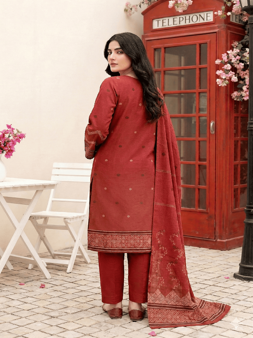Jacquard Brosha Lawn 3 Piece Suit Unstitched