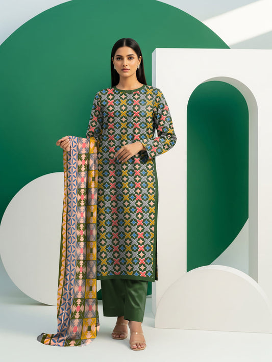 Unstitched Printed Lawn 3 Piece