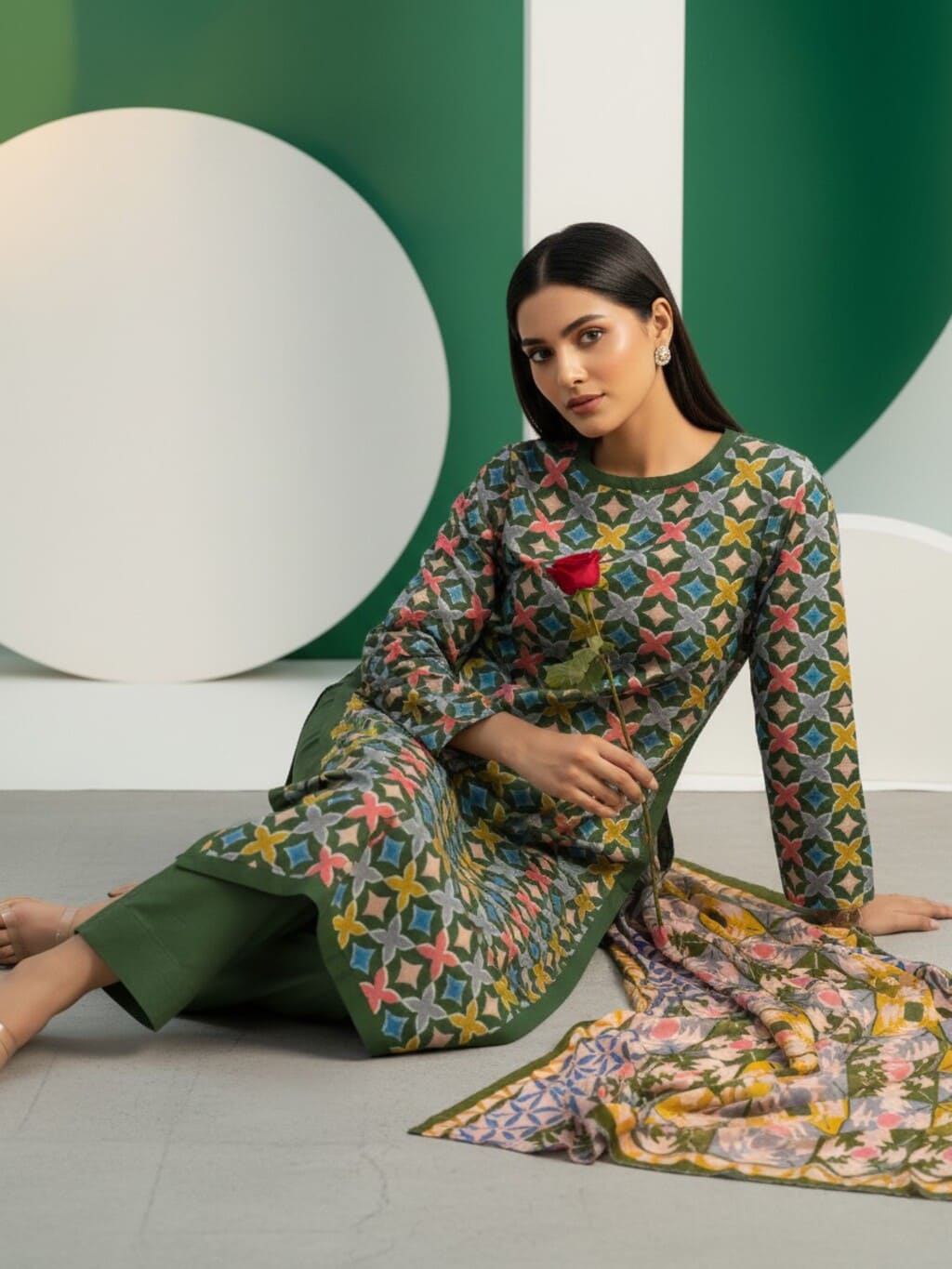 Unstitched Printed Lawn 3 Piece