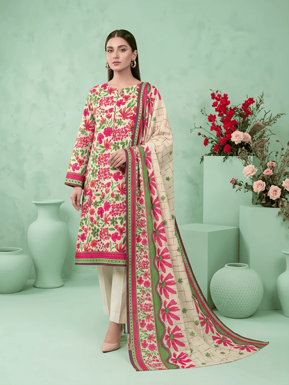 Unstitched Printed Lawn 3 Piece
