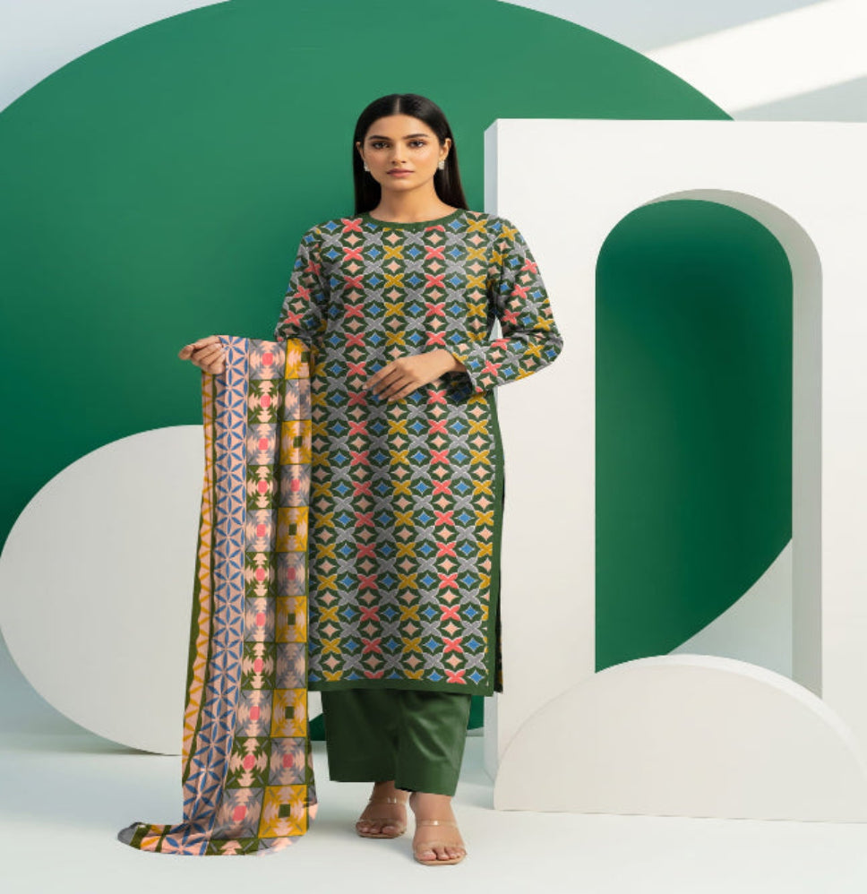 Unstitched Printed Lawn 3 Piece