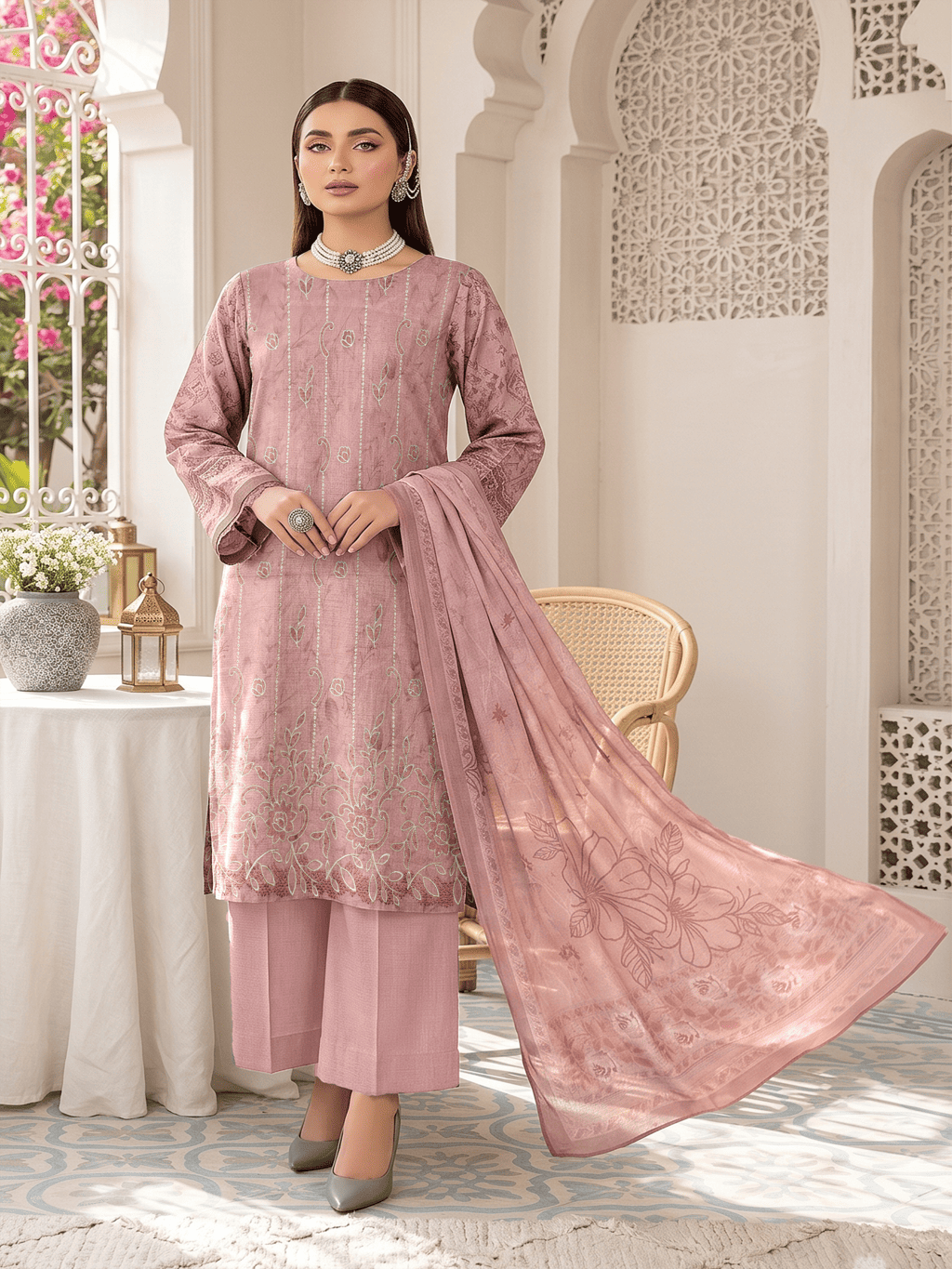 Unstitched Printed Lawn 3 Piece Suit