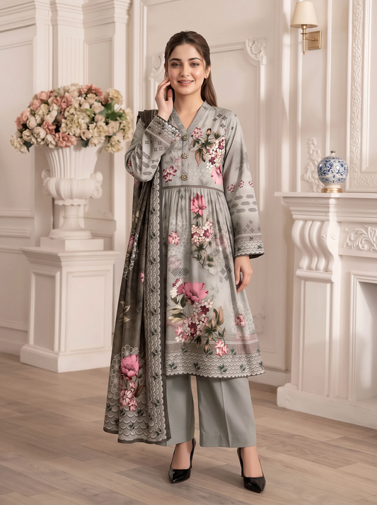 Mayal – 3 Piece Printed Suit  Vol 2 (Design 01)