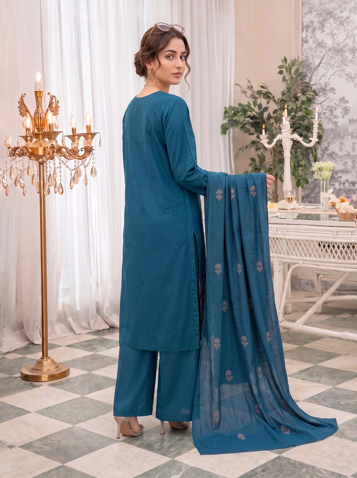 Abraj – 3 Piece Embroidered Suit