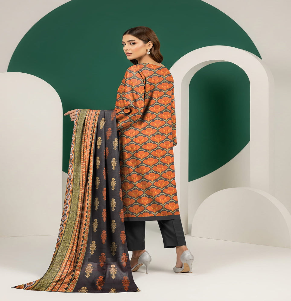 Unstitched Printed Lawn 3 piece