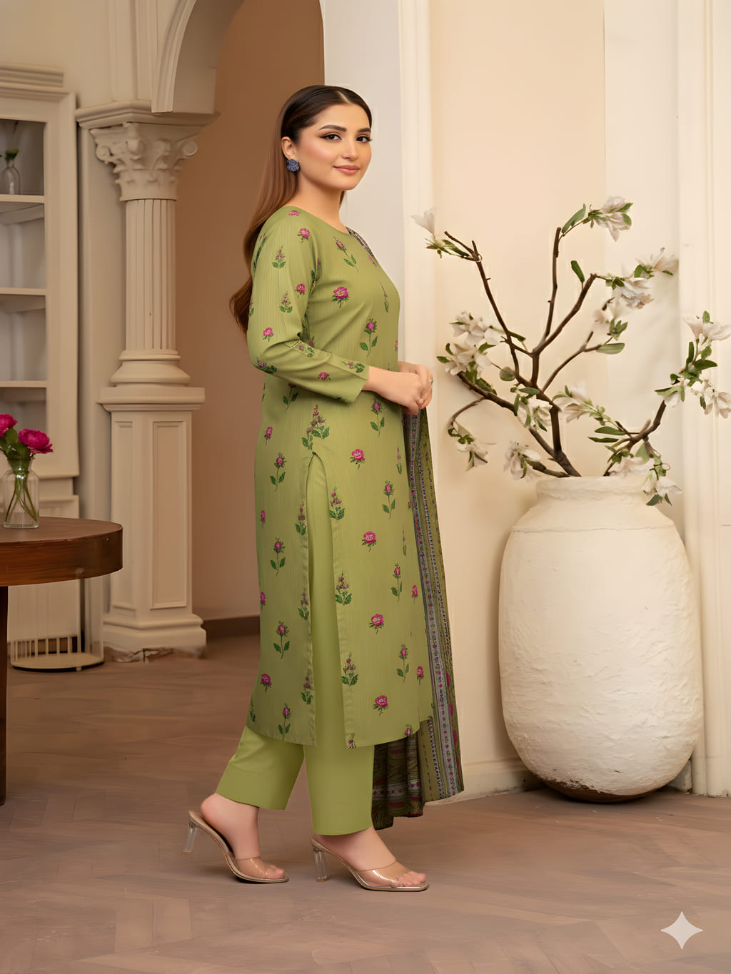 Unstitched Printed Lawn 3 Piece
