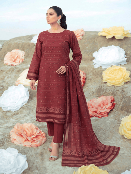 Jacquard Brosha Bana Dora 3 Piece Lawn Suit-Unstitched