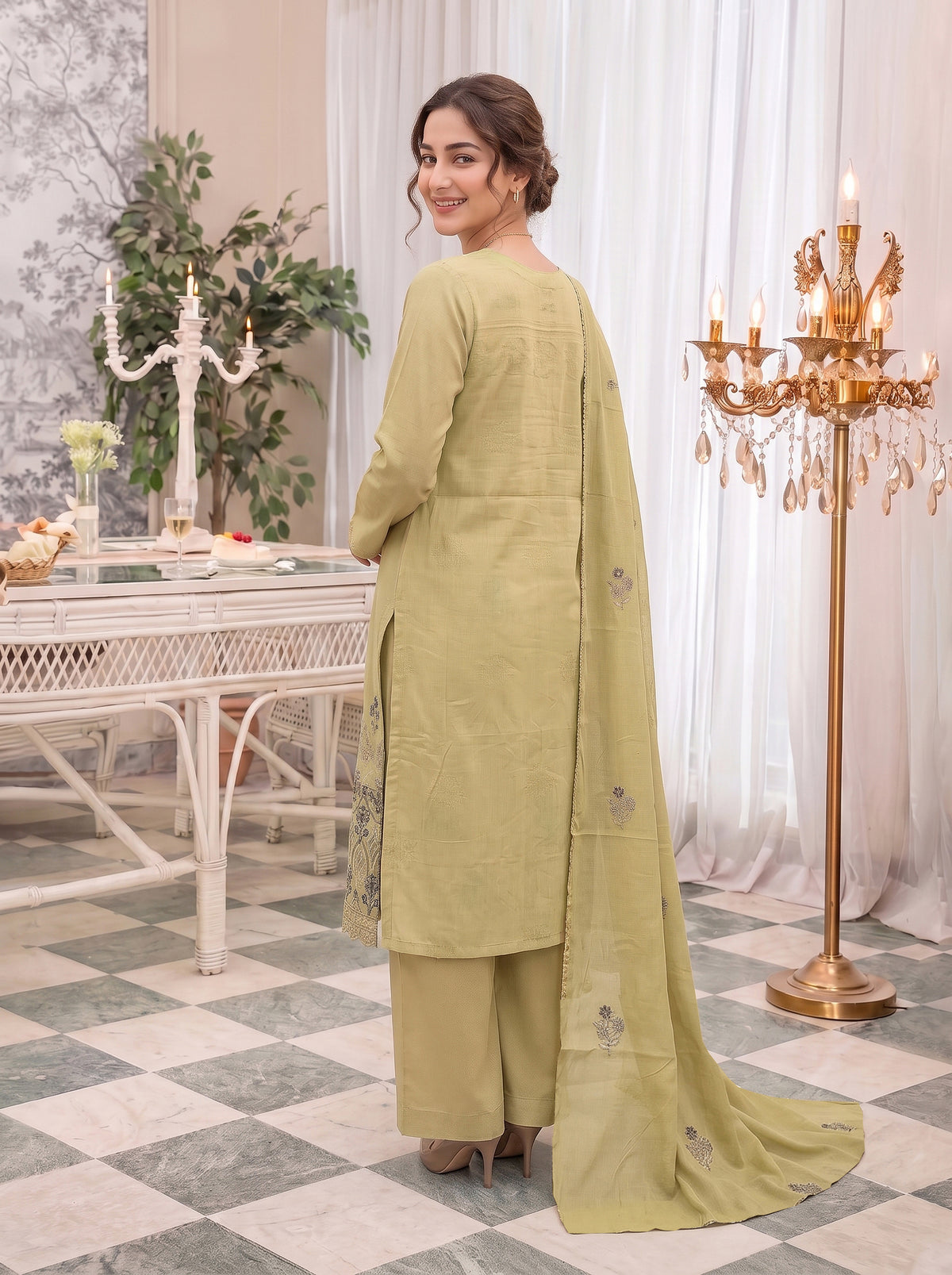 Abraj – 3 Piece Embroidered Suit