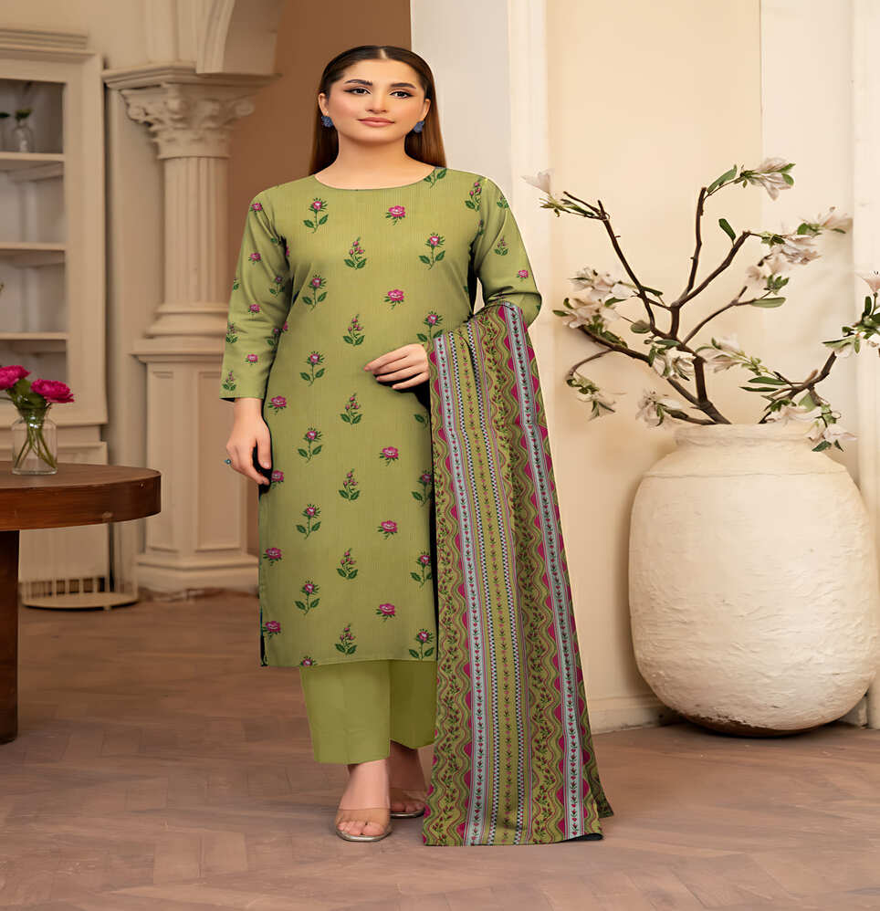 Unstitched Printed Lawn 3 Piece