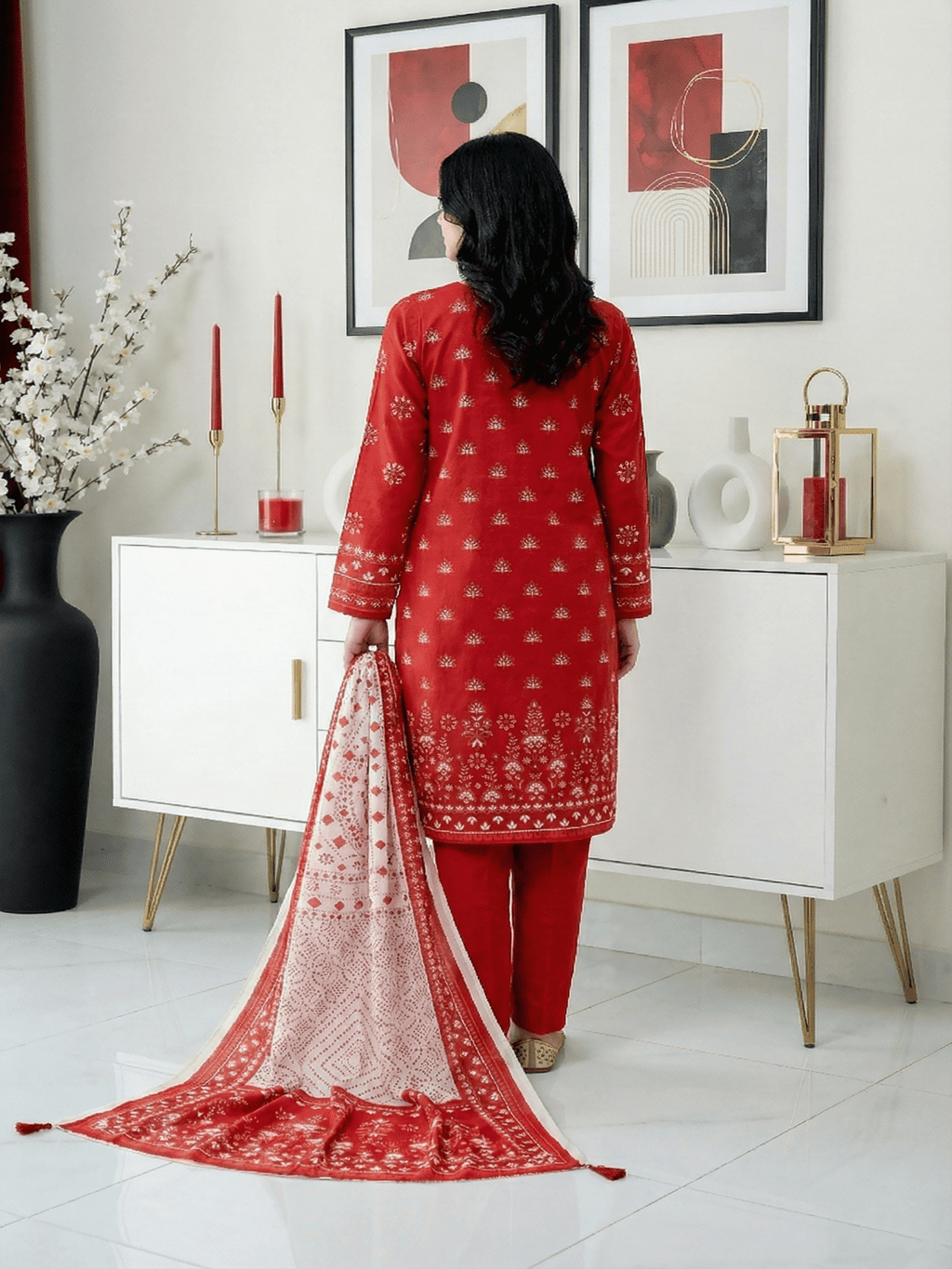 Unstitched Printed Lawn 3 Piece