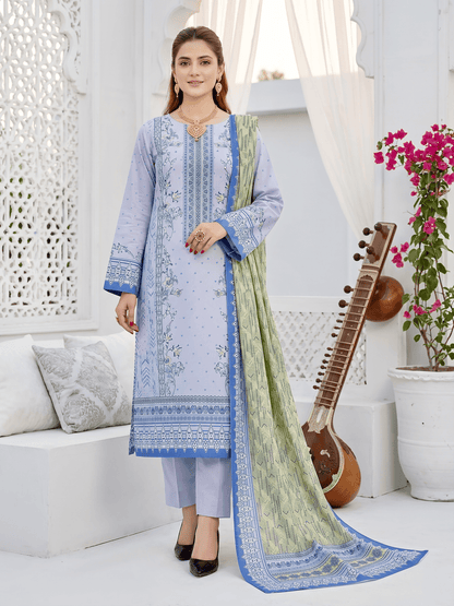 Unstitched Printed Lawn 3 Piece Suit