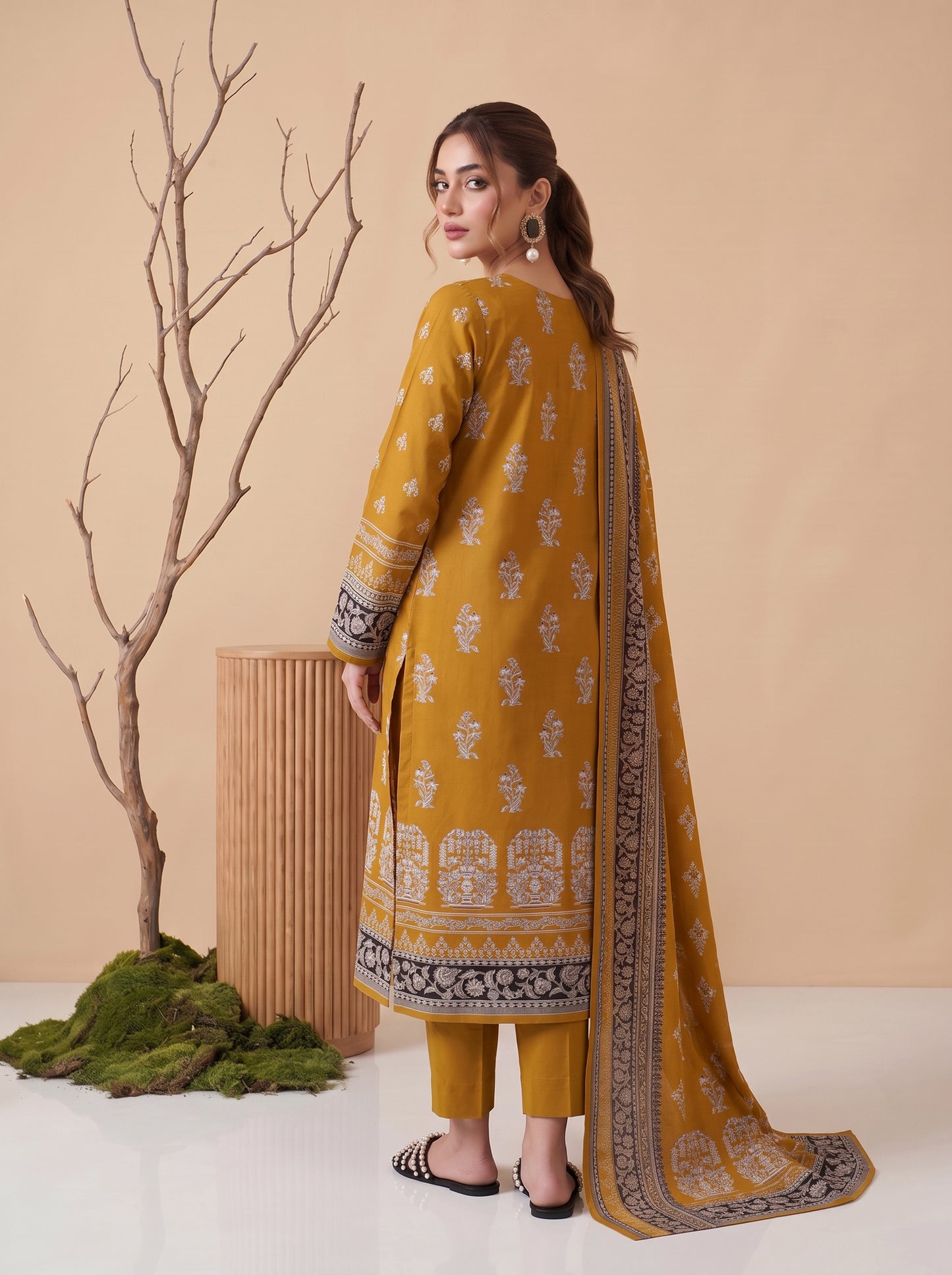 Unstitched Printed Lawn 3 Piece